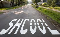 School crossing sign with word misspelled